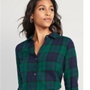 Women’s Navy & Green Flannel Shirt